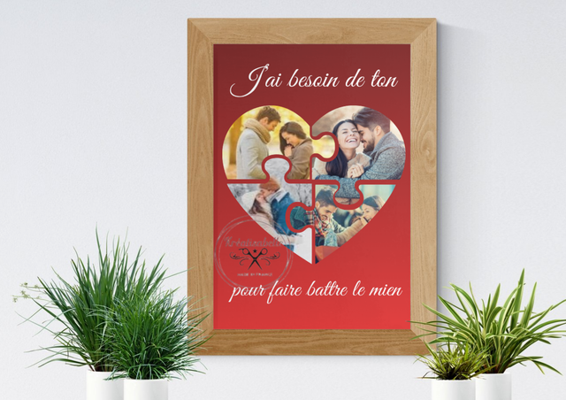 Cadre "puzzle coeur"