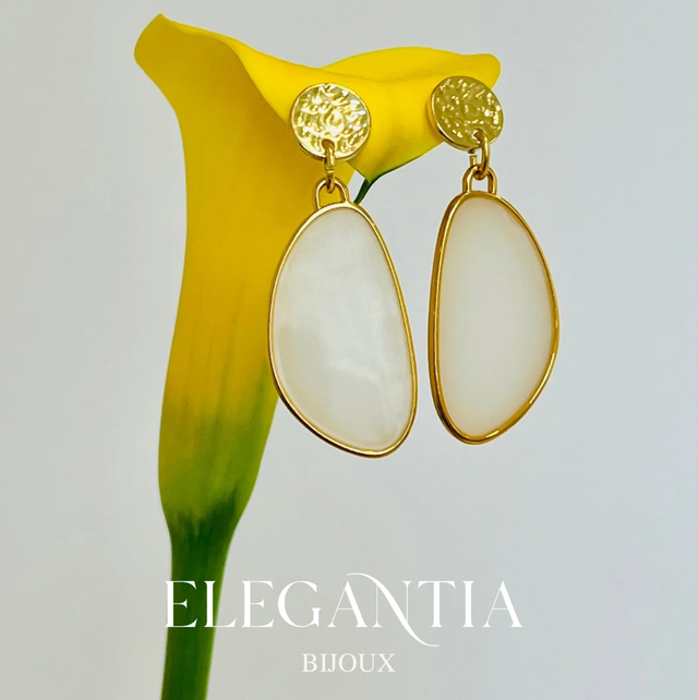 Boucles d'oreilles vitrail nacré 