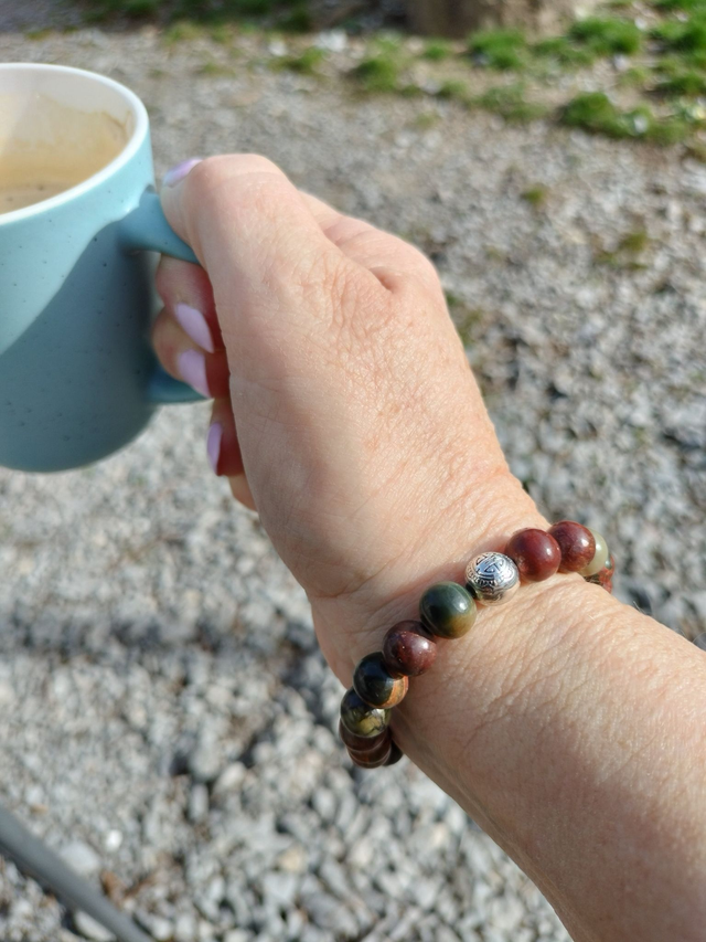 Bracelet Jaspe Picasso rouge
