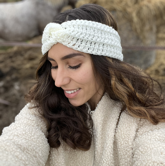 Bandeau crochet Améthyste - Neige