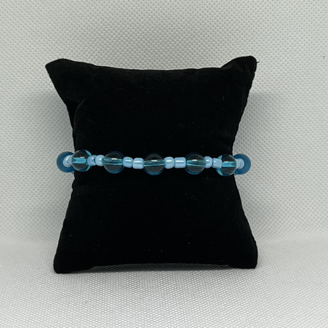 Bracelet en perles rocailles bleu - Perles de verres bleu