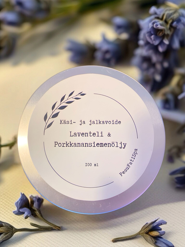 Laventeli & Porkkanan-      siemenöljy     Käsi- ja jalkavoide