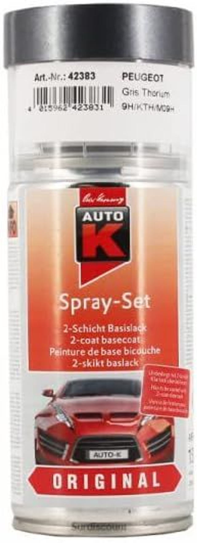 KTH/MO9H GRIS THORIUM - bombe aerosol retouche peinture aile carrosserie CITROEN (Spray code couleur constructeur 150ml finition pro)