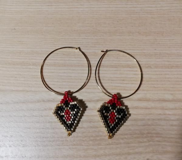 Créoles Scarabé rouge