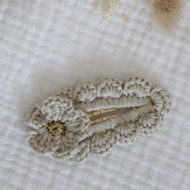 Barrette Léa sauge grisée 