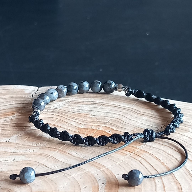 Bracelet ajustable en Larvikite