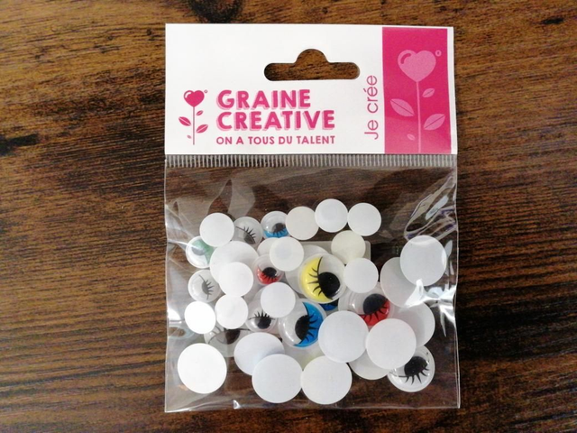 40 yeux mobiles cils couleurs