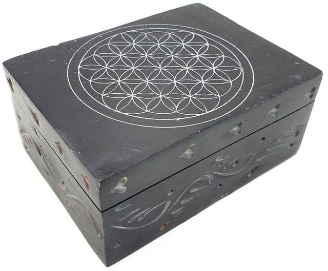 Boite à bijoux en saponite Fleur de Vie