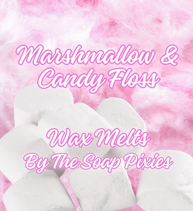 Marshmallow &amp; Candy Floss Wax Melt (Mini Hearts 42g = 6 x 7g)