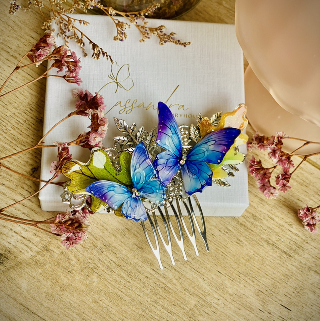 Danse des papillons - peigne à cheveux