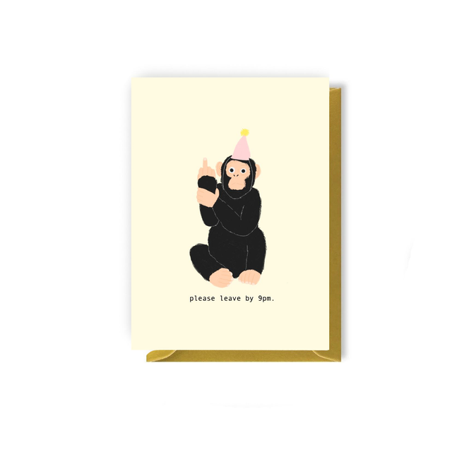 Please Leave by 9PM - A6 Birthday Card