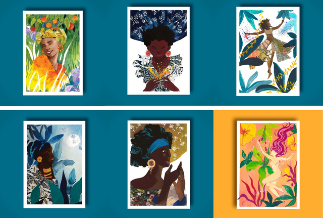  cartes postales à l'unité  collection Jardin d'Eden (1)