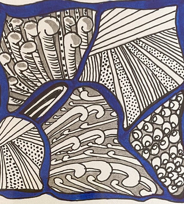 Zentangle 🛞 blu noir