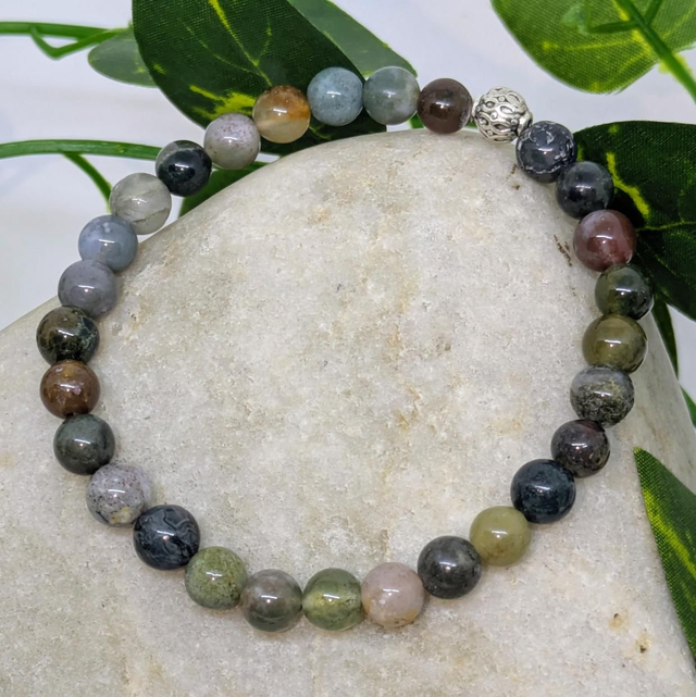 Bracelet &quot;Agate Indienne&quot; 6mm BR-002