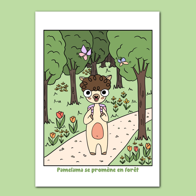 Carte Pamelama se promène en forêt