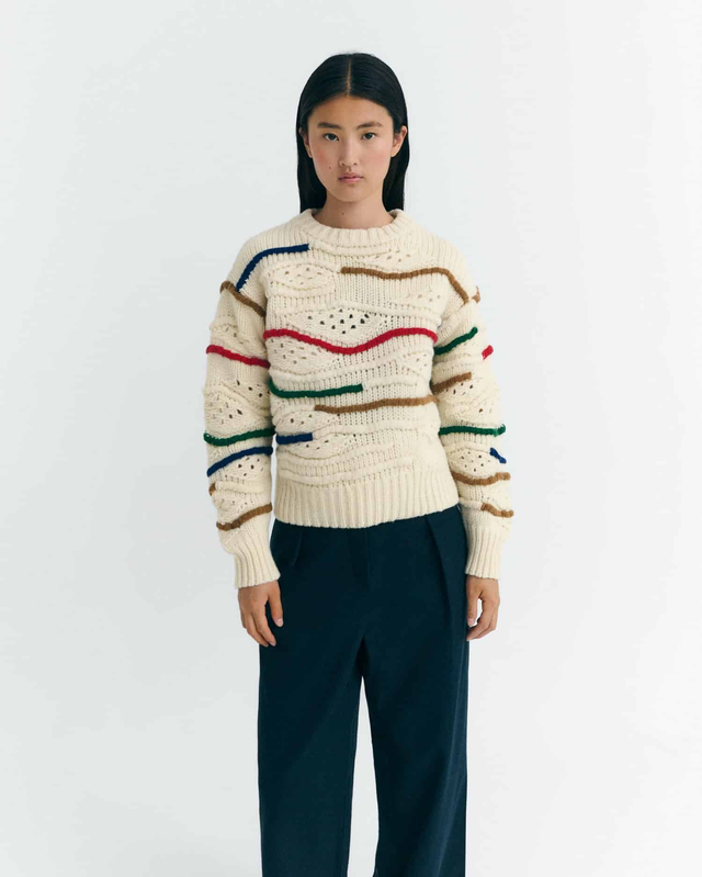 THINKING MU MACRAME CANDELA SWEATER