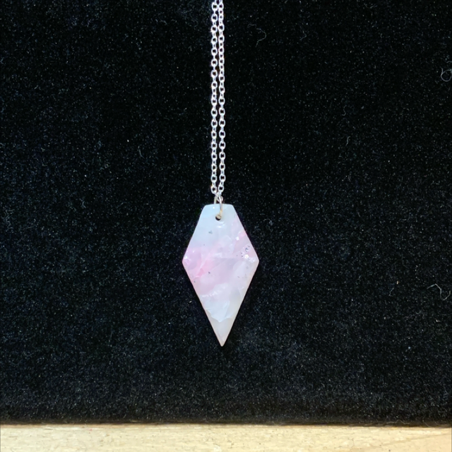 Pink Polymer Clay Necklace 