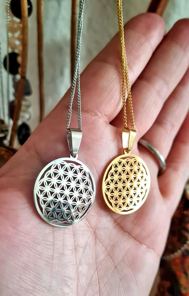 Collier Fleur de vie en acier inoxydable 