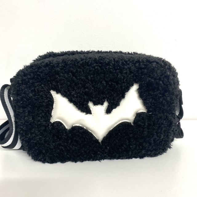 White Bat Curly Fur Crossbody Bag  