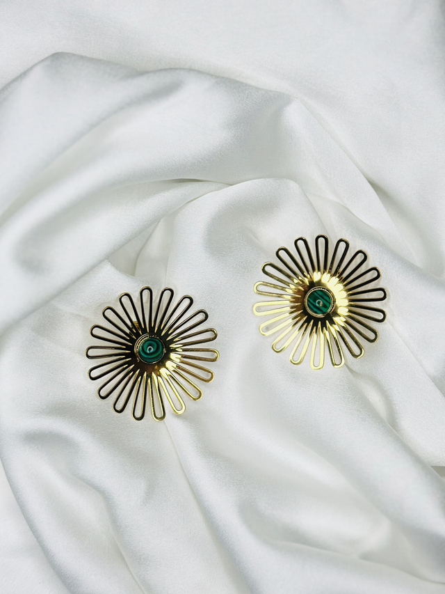 43-Boucles d'oreilles puce fleur 