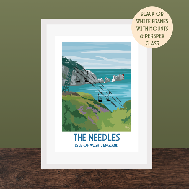 The Needles, Isle of Wight, Travel Poster Print – Vintage Style Wall Art