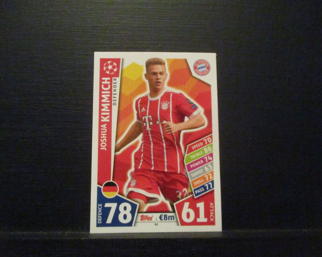 Joshua Kimmich - UEFA Champions League Match Attax 2017/18 Original Trading Card #61