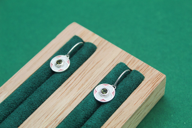 Pièce Unique | Boucles d'oreilles fleurs tourmaline verte