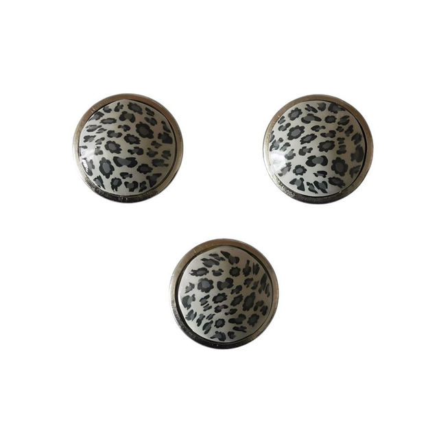 Bouton pression tacheté noir gris