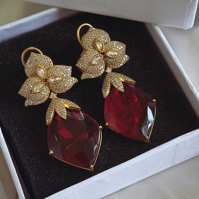 Ruby petal earrings 