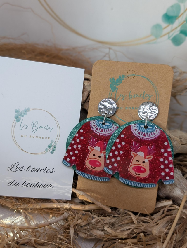 Boucles d'oreilles Noël e027