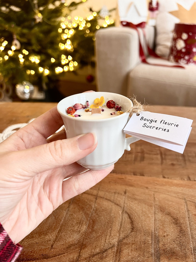 đ Bougie Sucreries - tasse Ă cafĂ© "lignĂ©e"