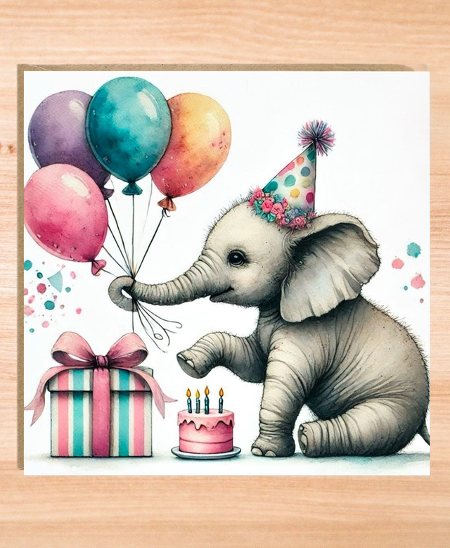 Elephant Birthday Card