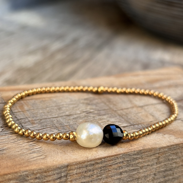 Bracelet Duo Pastille Onyx