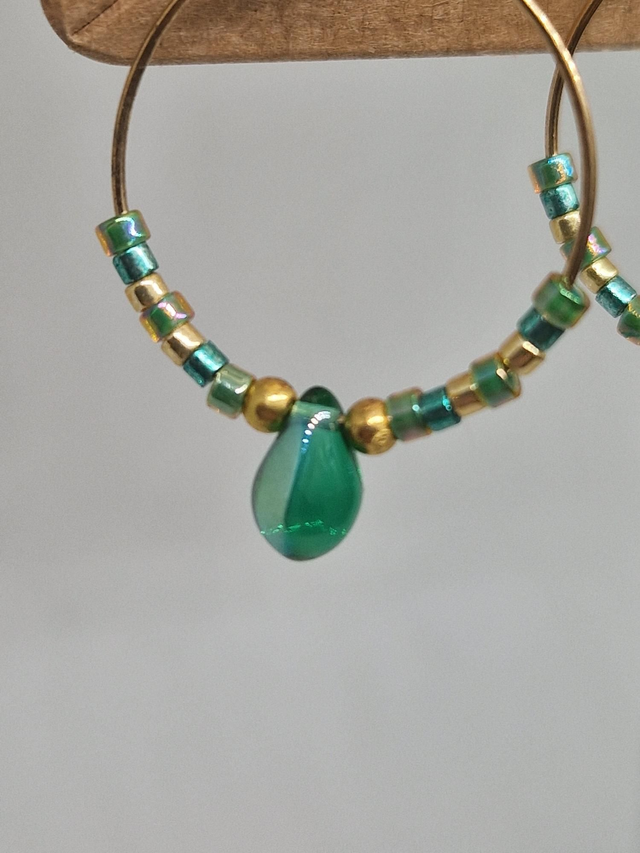 Créoles vertes dorées