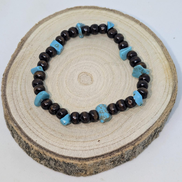 Bracelet &quot;Turquoise&quot; bois BB-015