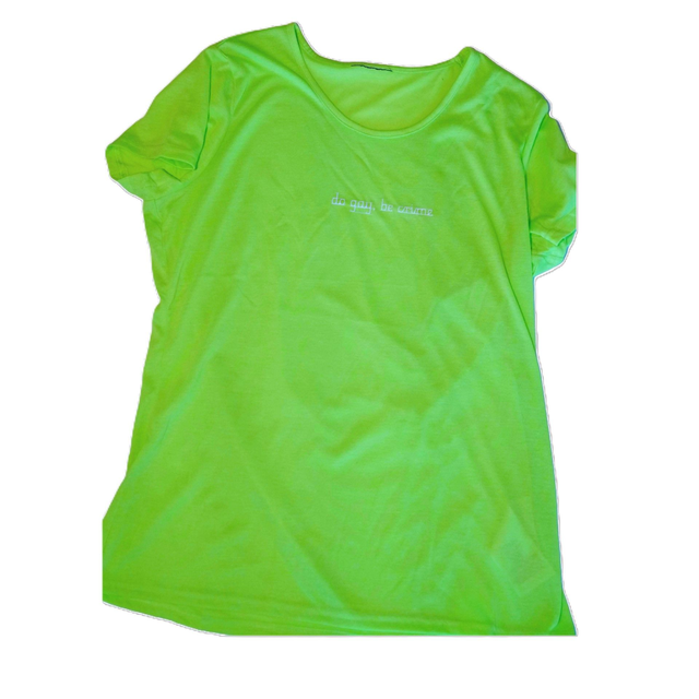 neon green t-shirt "do gay, be crime" size M