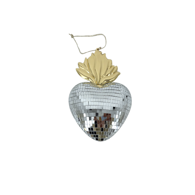 Coeur disco ex-voto argenté