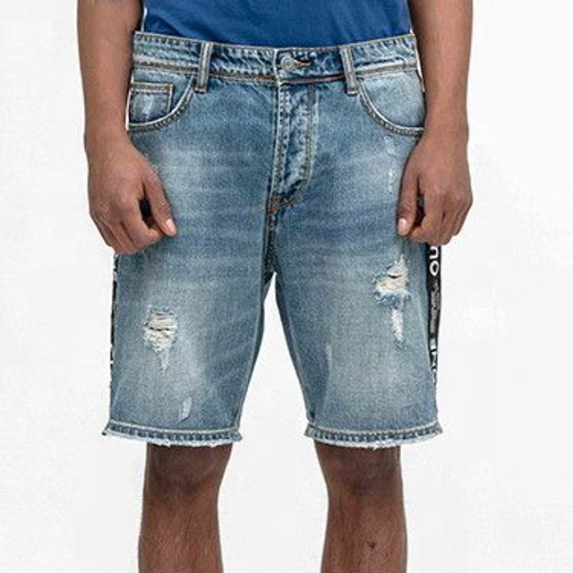 503B08Y - OUTCOME Jeans corto 5 tasche bande