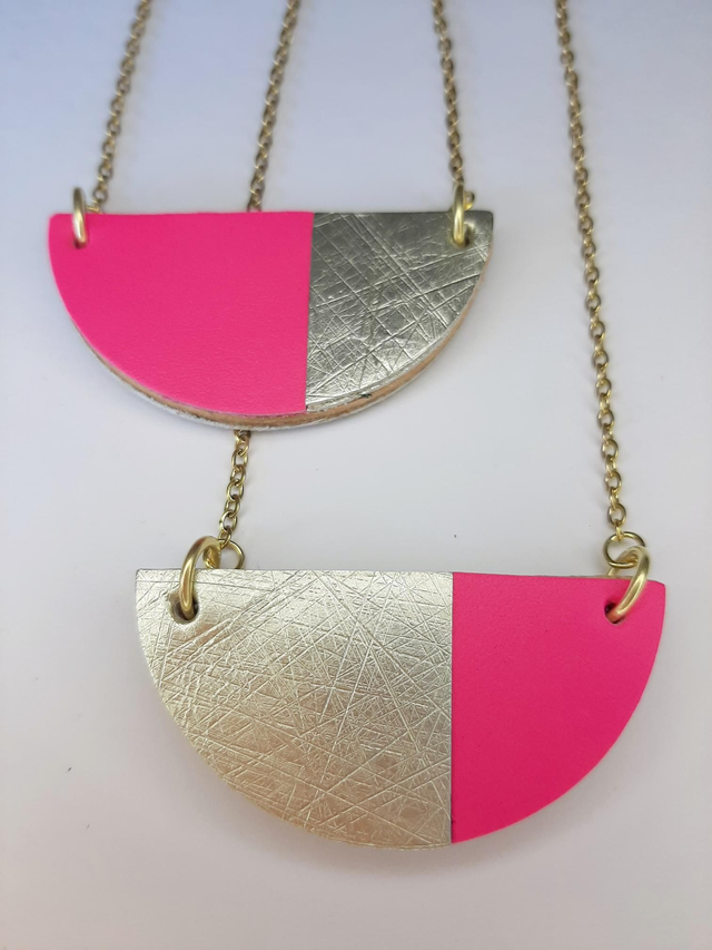 Colourblock Pendant - Pink