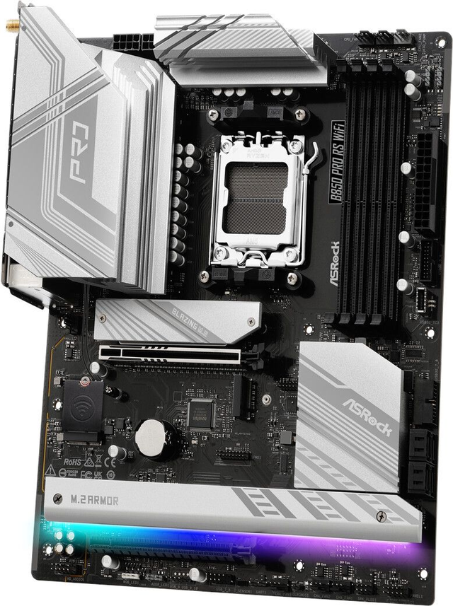 02.2.0126 – Scheda Madre ASRock B850 Pro RS WiFi – ATX professionale nera con WiFi 7 per Ryzen 7000/8000/9000