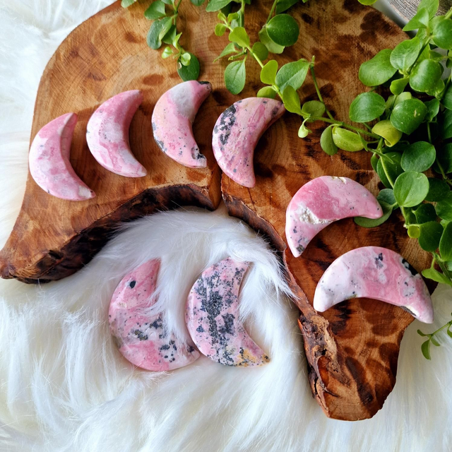 Peruvian Rhodonite moons 