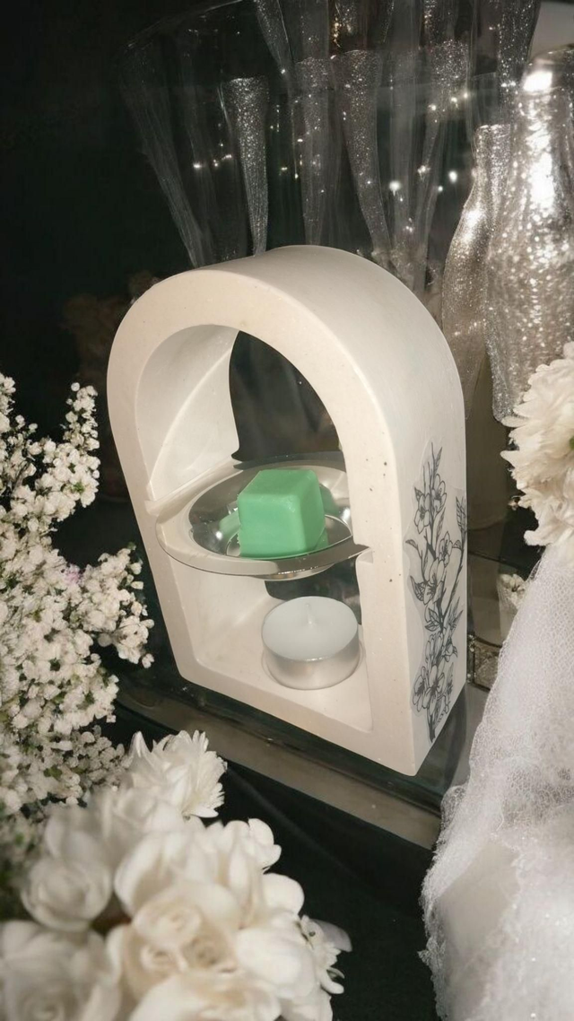 Bougeoir brûle parfum fondant en plâtre de Paris, unique et personnalisable 