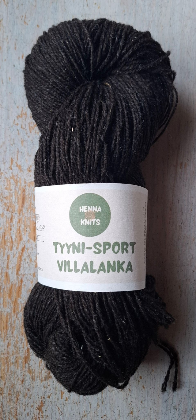 Tyyni-Sport Luonnon musta | Suomenlampaanvillalanka