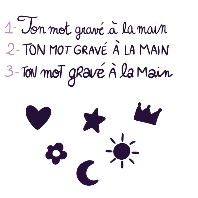 Tampon mot sur-mesure – gravé à la main - personnalisation