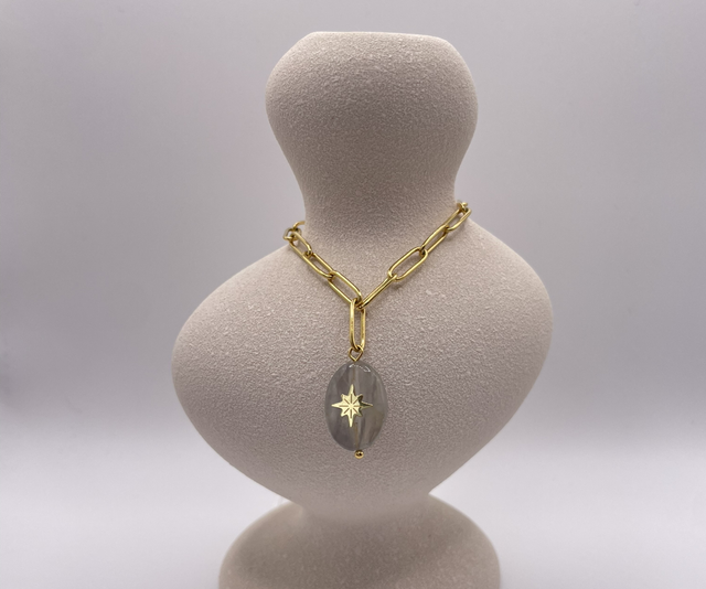 GREY STAR - Gliederkette mit Lanradoritanhänger