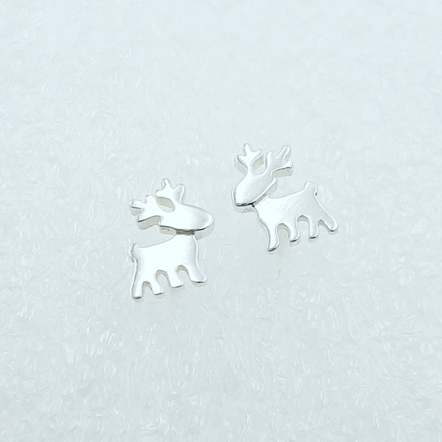 Silver Reindeer Earrings