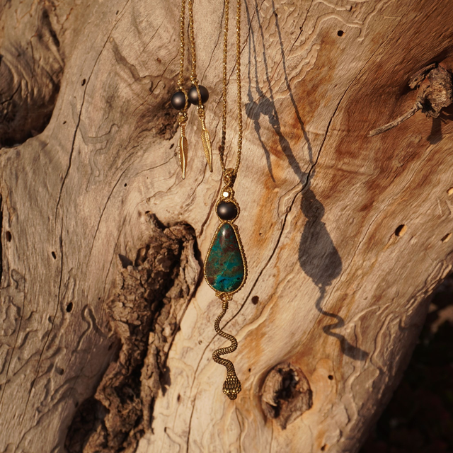 Collier SERPENT BLEU