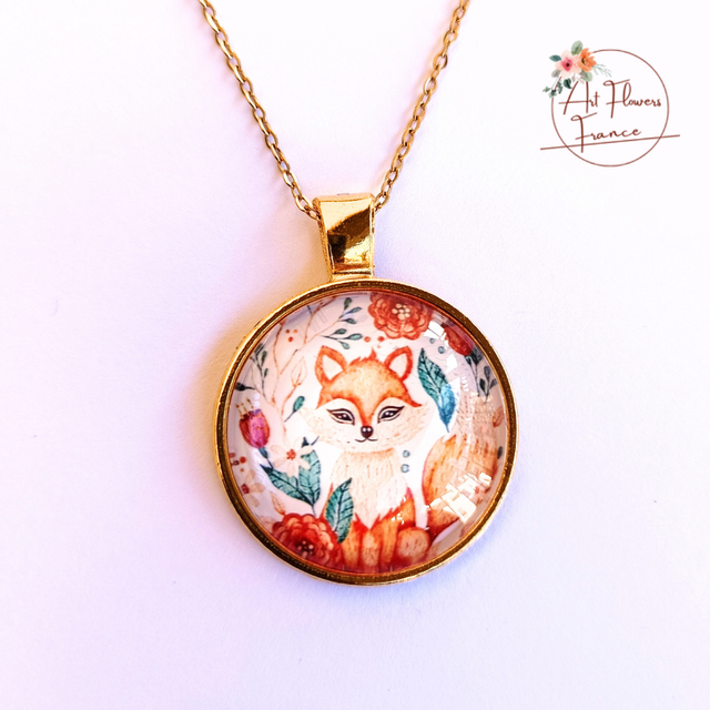 Collier illustré -  Petit renard