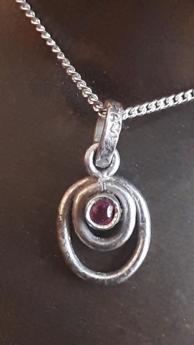 Pendentif rubis, argent 925
