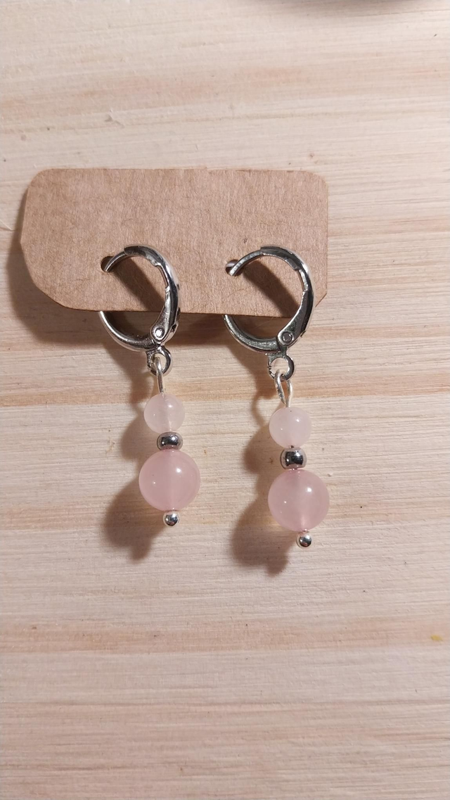Boucles en Quartz rose
